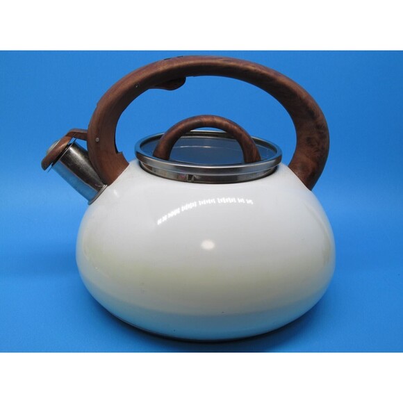 BRANDANI ITALIAN Enamel Ombre 3.0 Qt. Whistling Kettle Faux Wood Handle - Picture 1 of 10